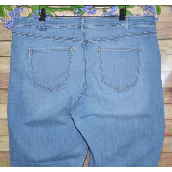 Lane Bryant Womens Plus 22 Light Wash Distressed Boyfriend Blue Jeans Stretch - Picture 7 of 11